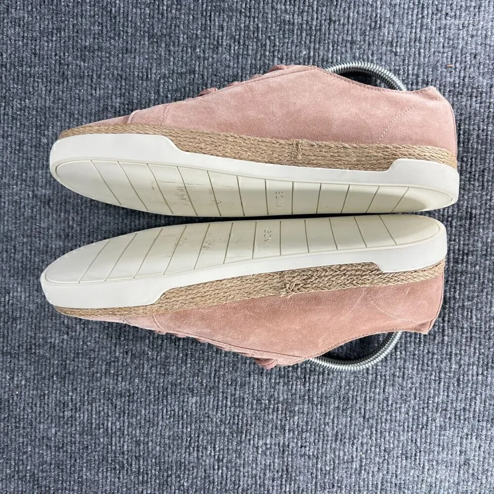 Vince Jadon Espadrille Sneakers Womens 9 Blush Pink Suede Leather Casual Minimal